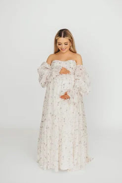 Clearance Worth Collective Dear Lily Maxi Dress in Lilac - Bump Friendly