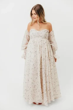 Clearance Worth Collective Dear Lily Maxi Dress in Lilac - Bump Friendly