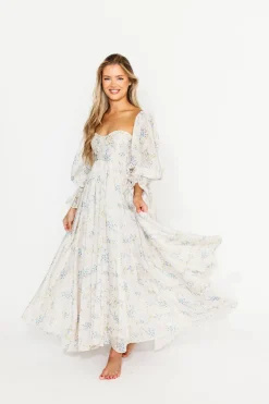 Sale Worth Collective Dear Skye Floral Dress in Blue