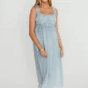 Clearance Worth Collective Demi Ruffle Midi Dress in Blue