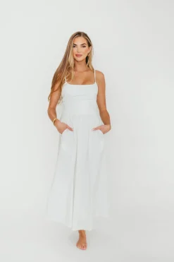 Clearance Worth Collective Dorit Everyday Elegance Stretch Top Maxi Dress in White