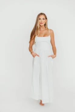 Clearance Worth Collective Dorit Everyday Elegance Stretch Top Maxi Dress in White