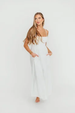 Clearance Worth Collective Dorit Everyday Elegance Stretch Top Maxi Dress in White