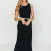 Sale Worth Collective Drew Sleeveless Ribbed Knit Midi Dress in Black/White