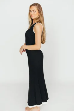 Sale Worth Collective Drew Sleeveless Ribbed Knit Midi Dress in Black/White