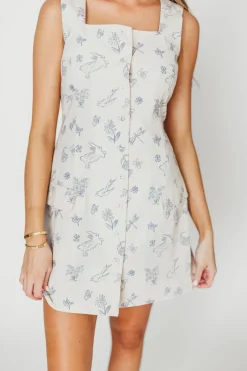 Clearance Worth Collective Elle Printed Mini Dress in Blue