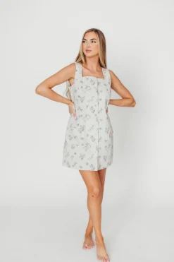 Clearance Worth Collective Elle Printed Mini Dress in Blue