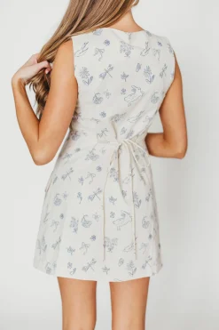 Clearance Worth Collective Elle Printed Mini Dress in Blue