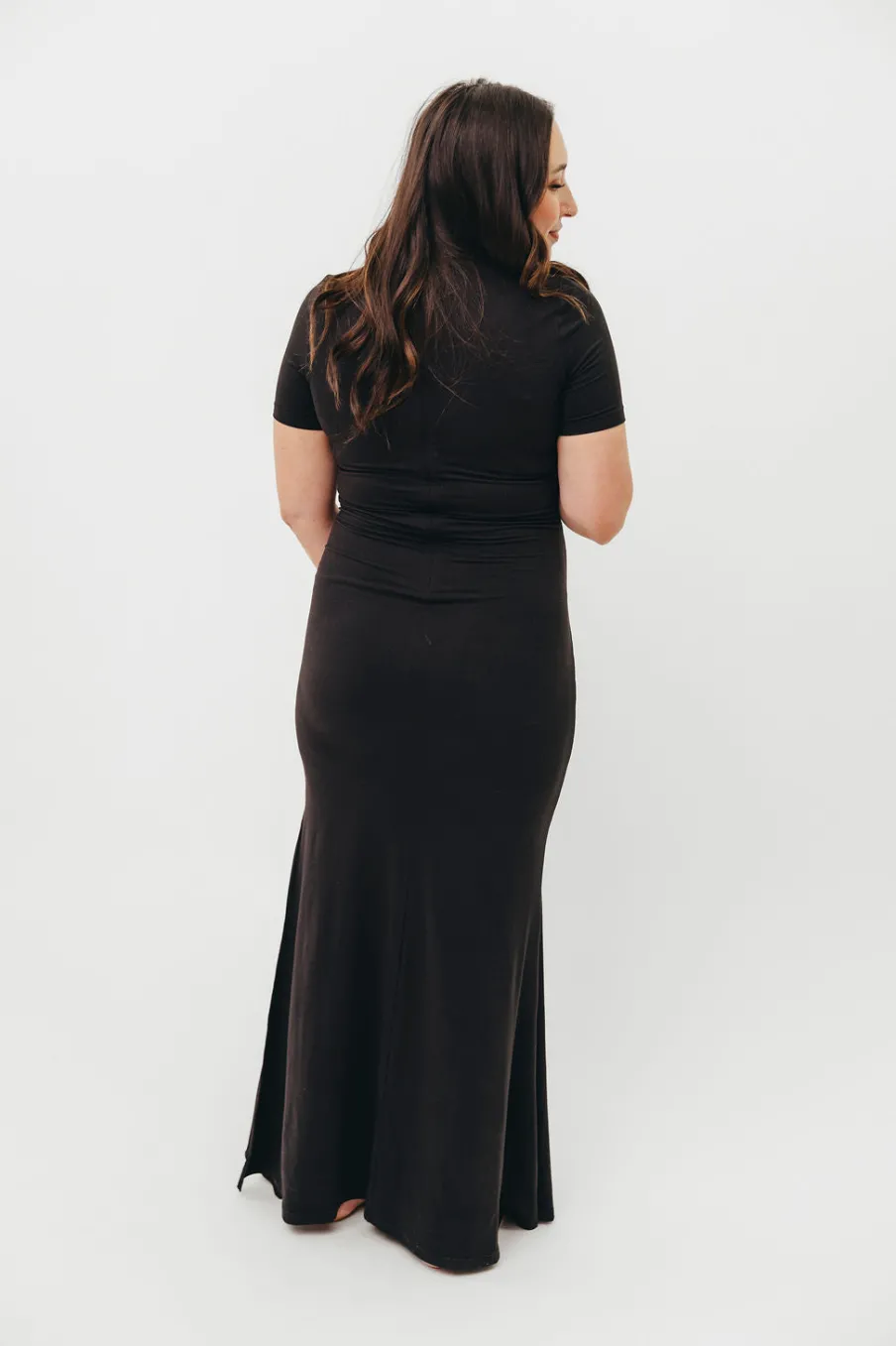 Outlet Worth Collective Ellis Maxi Dress in Black - Bump Friendly