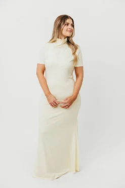Online Worth Collective Ellis Maxi Dress in Ivory - Bump Friendly