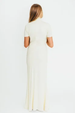 Online Worth Collective Ellis Maxi Dress in Ivory - Bump Friendly