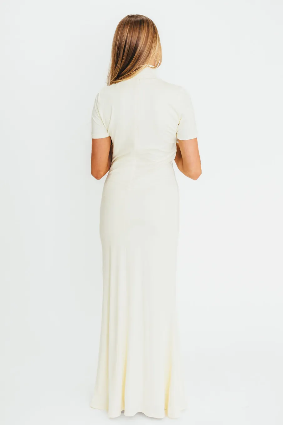Online Worth Collective Ellis Maxi Dress in Ivory - Bump Friendly