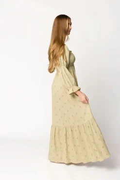 Sale Worth Collective Emerson 100% Cotton Gauze Maxi Dress in Thyme - Bump Friendly