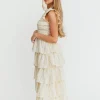 Outlet Worth Collective Emery Ruffled Midi Dress in Pink Floral