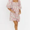Sale Worth Collective Emma Babydoll Mini Dress in Pink