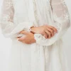 Fashion Worth Collective Erika Embroidered Long Sleeve Mini Dress in Ivory