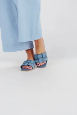 Clearance Worth Collective Essie Woven Canvas Slides in Denim