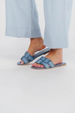 Clearance Worth Collective Essie Woven Canvas Slides in Denim