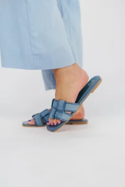 Clearance Worth Collective Essie Woven Canvas Slides in Denim