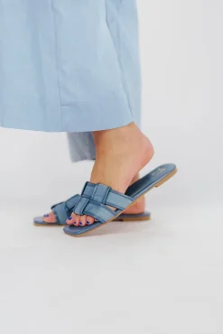 Clearance Worth Collective Essie Woven Canvas Slides in Denim