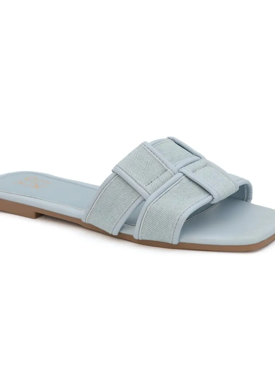 Clearance Worth Collective Essie Woven Canvas Slides in Denim