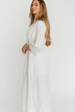 Best Worth Collective Evelyn Midi Shirt Dress in Off-White - Nursing Friendly