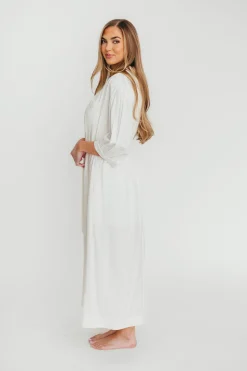 Best Worth Collective Evelyn Midi Shirt Dress in Off-White - Nursing Friendly