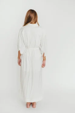 Best Worth Collective Evelyn Midi Shirt Dress in Off-White - Nursing Friendly