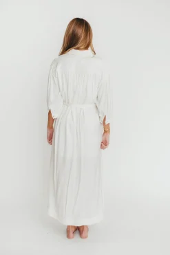 Best Worth Collective Evelyn Midi Shirt Dress in Off-White - Nursing Friendly