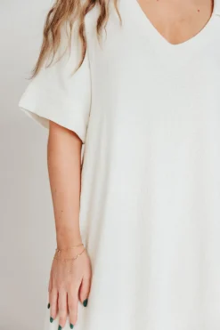 Best Worth Collective Fallon Linen-Blend Collared Midi Dress in Ivory - Bump Friendly