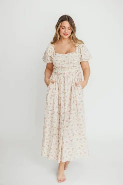Fashion Worth Collective Finley 100% Cotton Peplum Midi Dress in Petal Pink - Bump & Nursing Fr