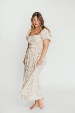 Fashion Worth Collective Finley 100% Cotton Peplum Midi Dress in Petal Pink - Bump & Nursing Fr