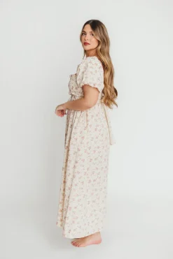 Fashion Worth Collective Finley 100% Cotton Peplum Midi Dress in Petal Pink - Bump & Nursing Fr