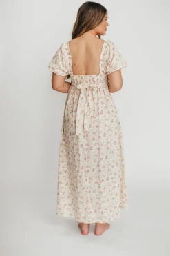 Fashion Worth Collective Finley 100% Cotton Peplum Midi Dress in Petal Pink - Bump & Nursing Fr