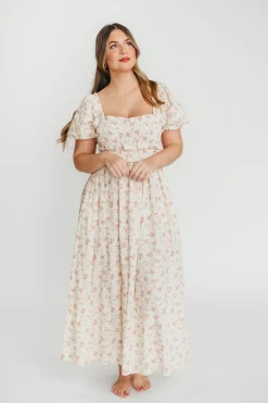 Fashion Worth Collective Finley 100% Cotton Peplum Midi Dress in Petal Pink - Bump & Nursing Fr