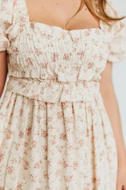 Fashion Worth Collective Finley 100% Cotton Peplum Midi Dress in Petal Pink - Bump & Nursing Fr