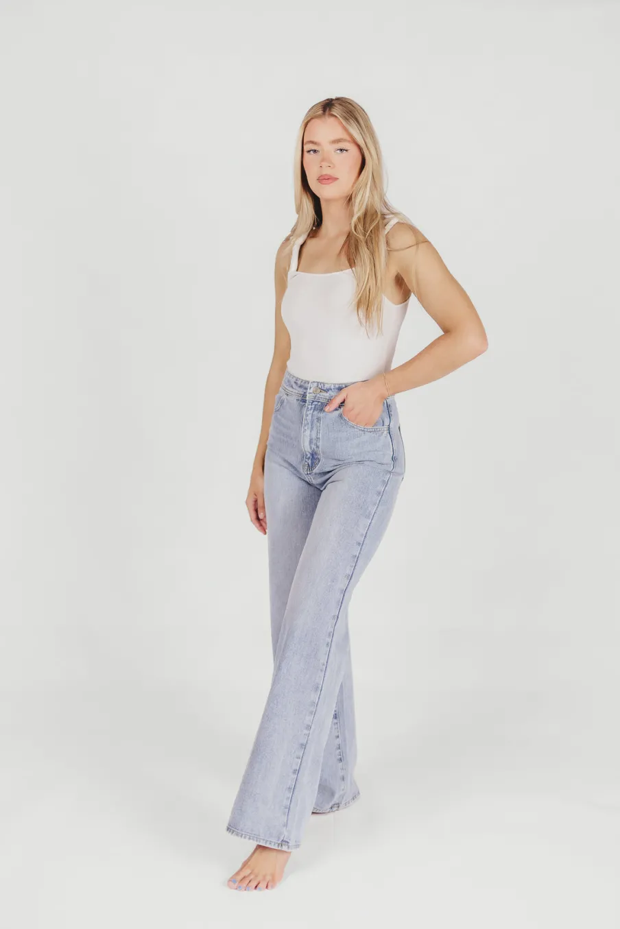 Outlet Worth Collective Finley Bodysuit with Chain Straps in Off-White