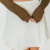 Discount Worth Collective Flora Mini Wrap Skirt in Cream