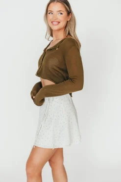 Discount Worth Collective Flora Mini Wrap Skirt in Cream