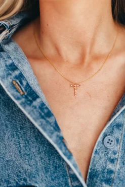 Sale Worth Collective Flutterfly Stone Initial Necklace in Gold