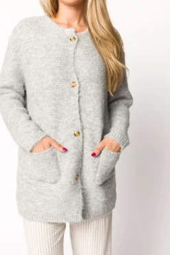 Outlet Worth Collective Glenn Button Down Sweater Cardigan in Silver