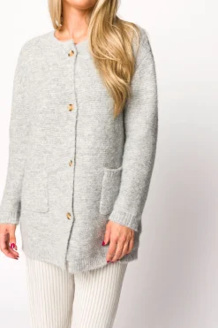 Outlet Worth Collective Glenn Button Down Sweater Cardigan in Silver