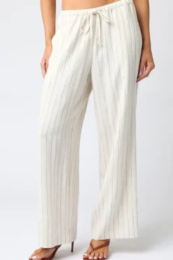 Discount Worth Collective Hadid Stripe Pants in Natural/Black