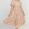 Fashion Worth Collective Hallie Embroidered Maxi Dress in Blush - Bump Friendly & Inclusive Siz