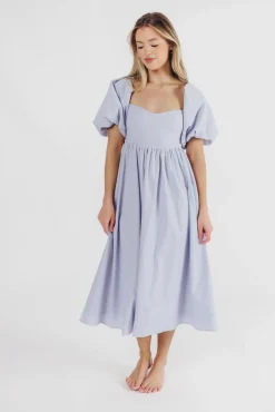 New Worth Collective Hamilton Midi Dress in Light Blue - Bump Friendly & Inclusive Sizing (