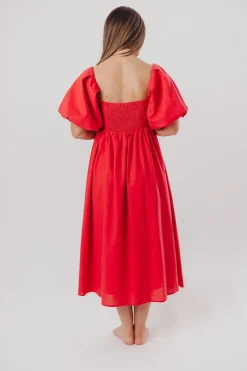 Online Worth Collective Hamilton Midi Dress in Red - Bump Friendly (S-XL)