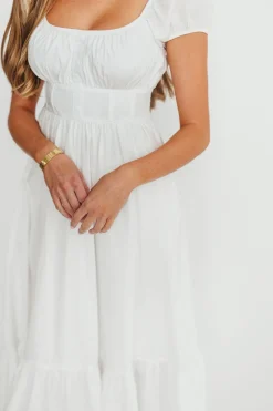 Outlet Worth Collective Hannah Midi Dress in White