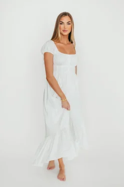 Outlet Worth Collective Hannah Midi Dress in White