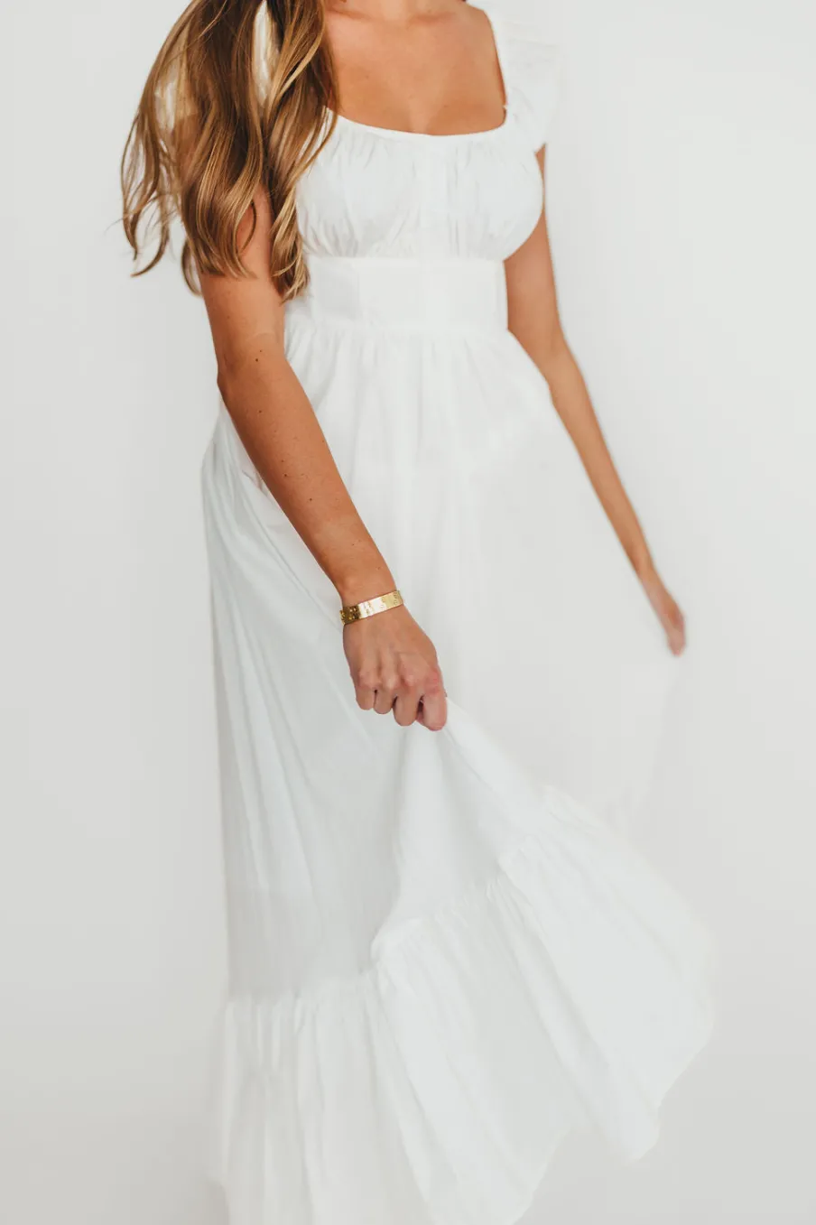 Outlet Worth Collective Hannah Midi Dress in White