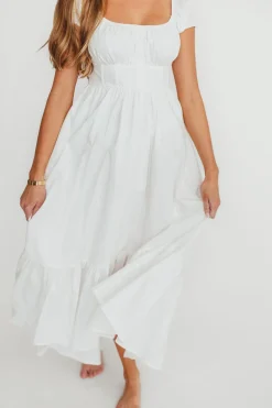 Outlet Worth Collective Hannah Midi Dress in White